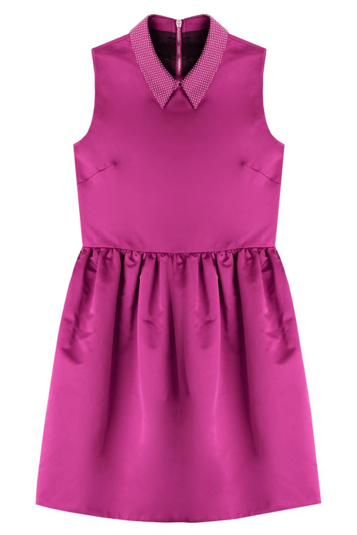 Mcq Alexander Mcqueen Mcq Alexander Mcqueen Satin Dress With Embellished Collar
