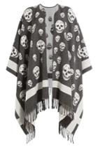 Alexander Mcqueen Alexander Mcqueen Skull Print Wool Cape - Multicolor