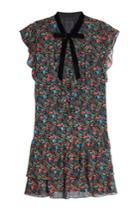 Anna Sui Anna Sui Printed Silk Dress With Velvet