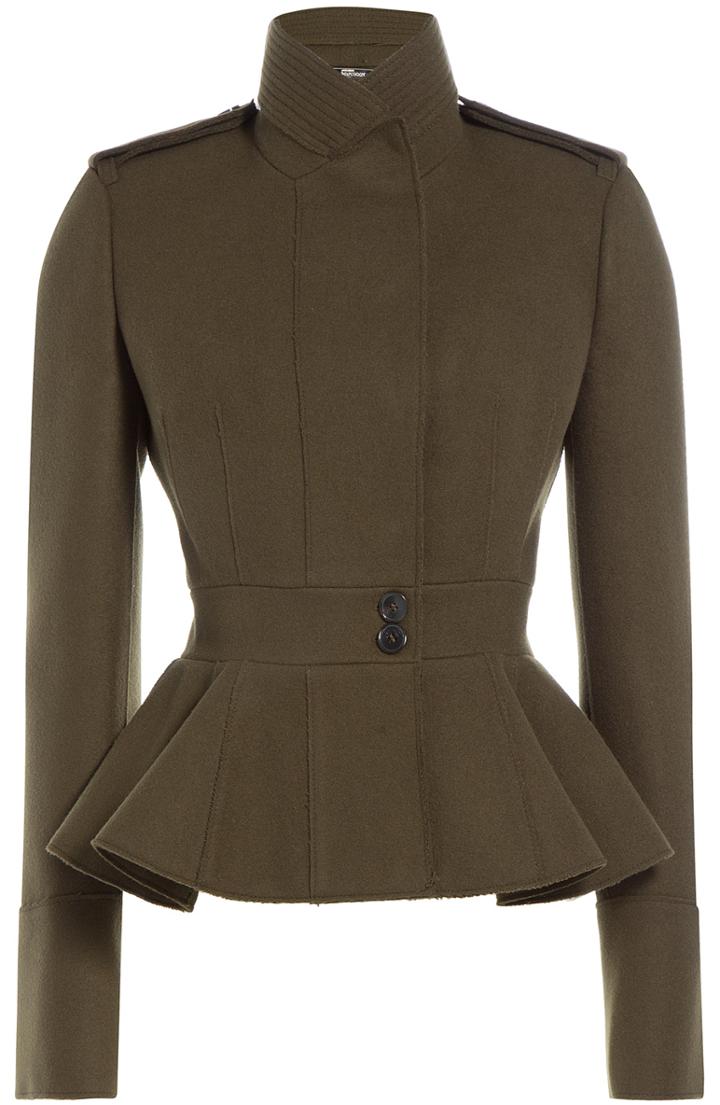 Alexander Mcqueen Military-inspired Wool Peplum Jacket