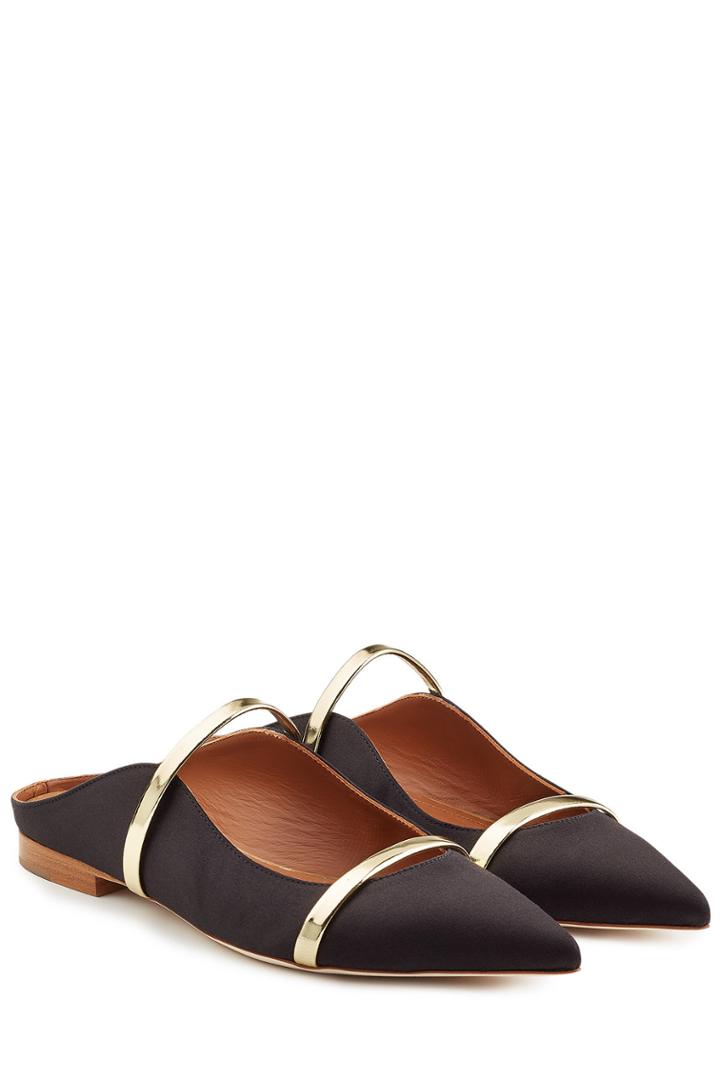 Malone Souliers Malone Souliers Slip-on Mules With Satin And Metallic Leather