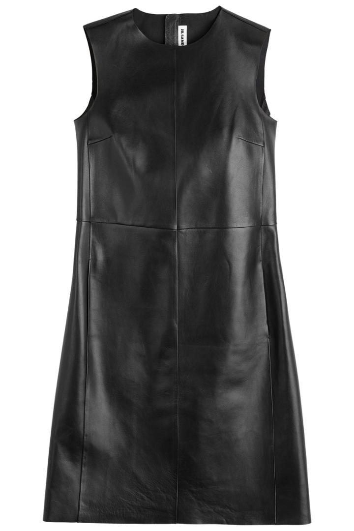 Jil Sander Jil Sander Leather Shift Dress - Black
