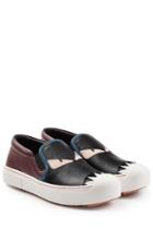 Fendi Fendi Bug Leather Slip-on Sneakers - Multicolor