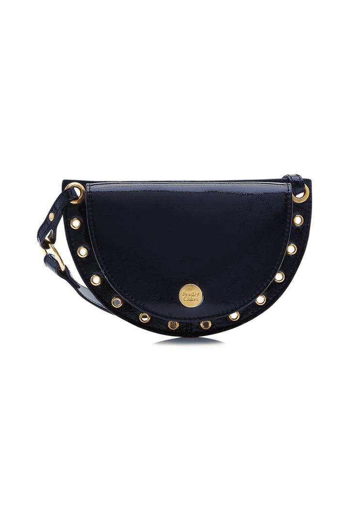 See By Chloé See By Chloé Patent Leather Shoulder Bag With Embellishment