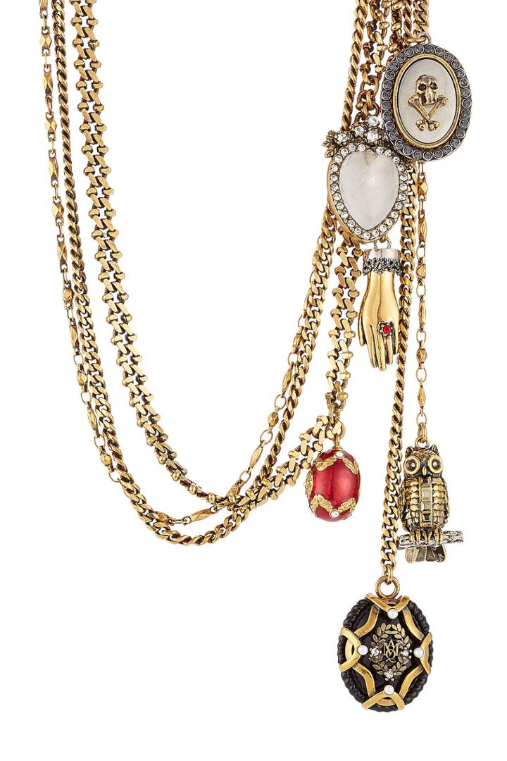Alexander Mcqueen Alexander Mcqueen Embellished Necklace - Gold