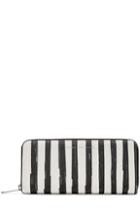 Marc By Marc Jacobs Painted Flower Slim Zip Around Striped Wallet
