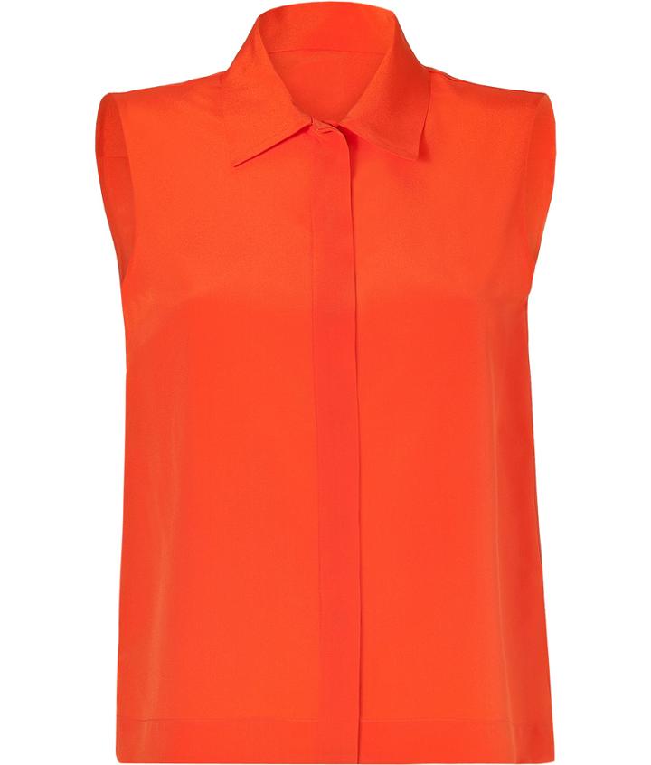 Moschino Bright Orange Sleeveless Silk Top