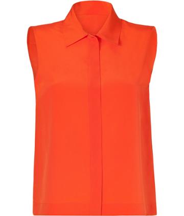 Moschino Bright Orange Sleeveless Silk Top