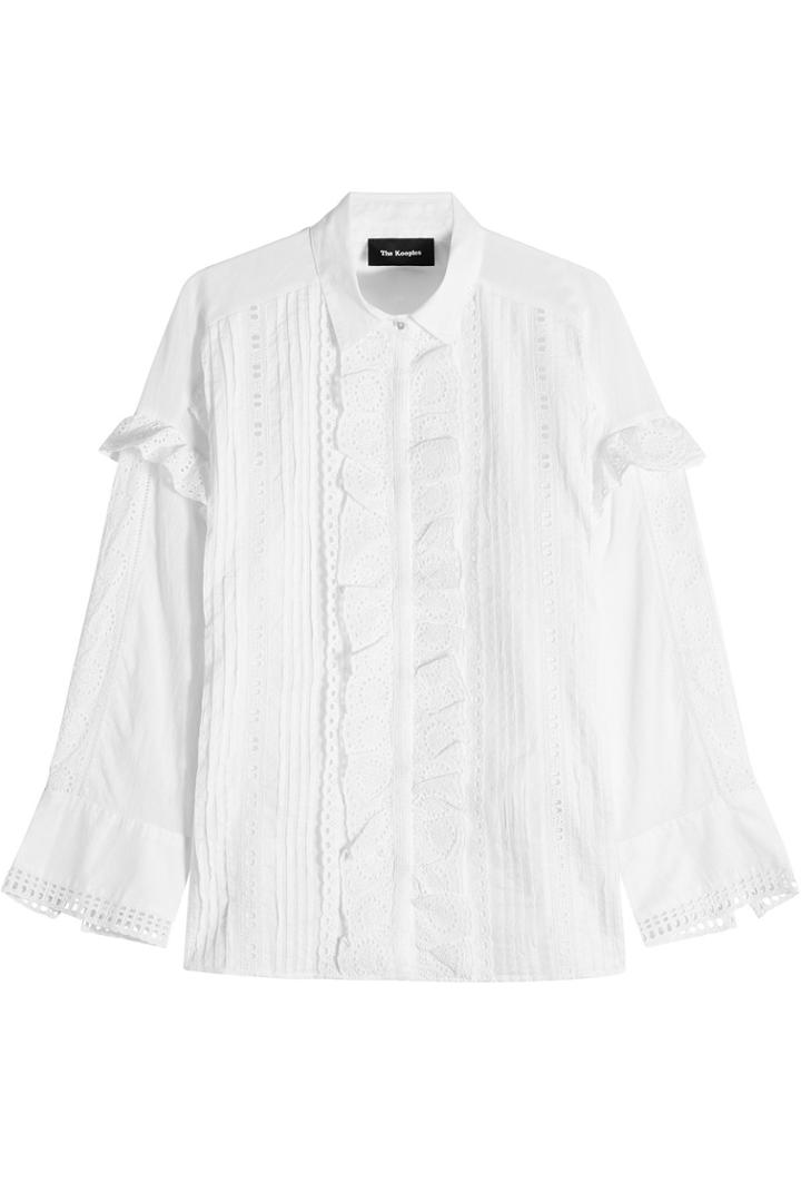 The Kooples The Kooples Cotton Blouse With Cut-out Detail