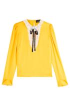 The Kooples The Kooples Silk Blouse With Lace - Yellow