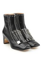 Sergio Rossi Sergio Rossi Embellished Leather Ankle Boots