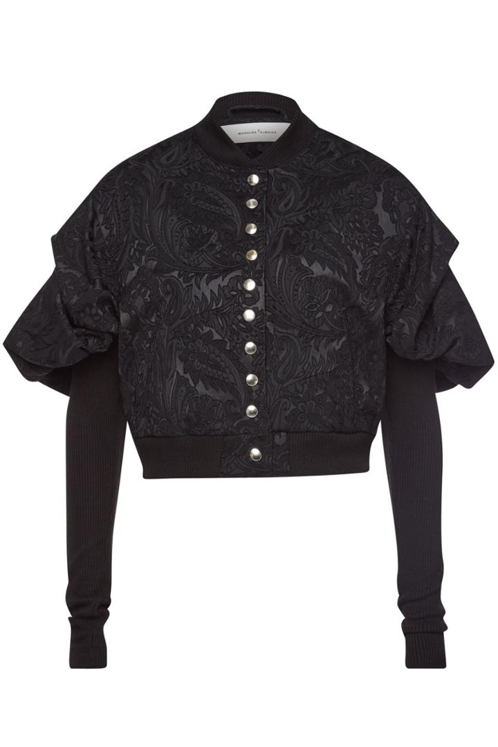 Marques' Almeida Marques' Almeida Cropped Jacquard Blazer With Puffed Shoulders