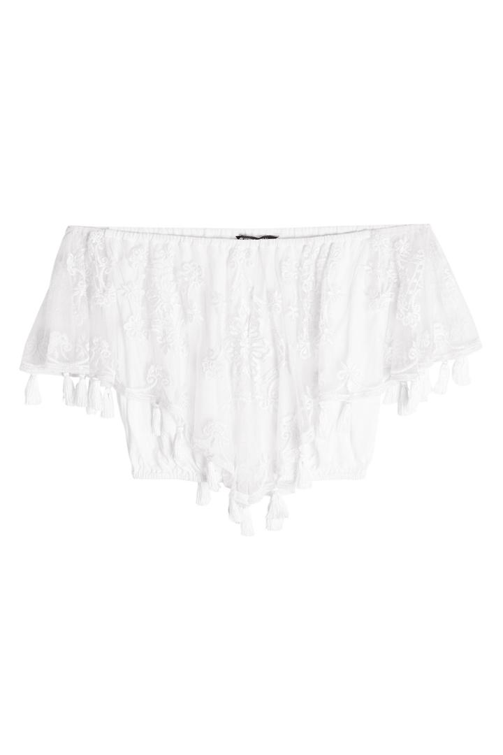 Kas New York Kas New York Embroidered Top With Tassels