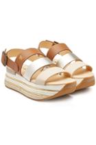 Hogan Hogan H432 Leather Platform Sandals