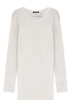 Balmain Balmain Cotton-linen Long Sleeved Top - White