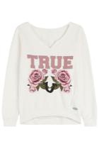 True Religion True Religion True Roses Printed Cotton Sweatshirt - White