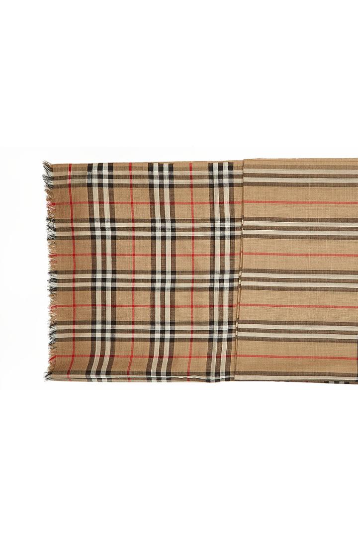Burberry Burberry Checked Scarf In Wool And Silk