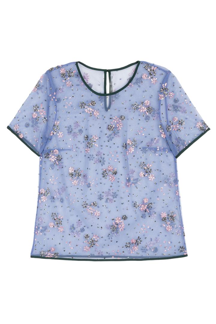 Mary Katrantzou Mary Katrantzou Mesh Top With Glitter - Blue