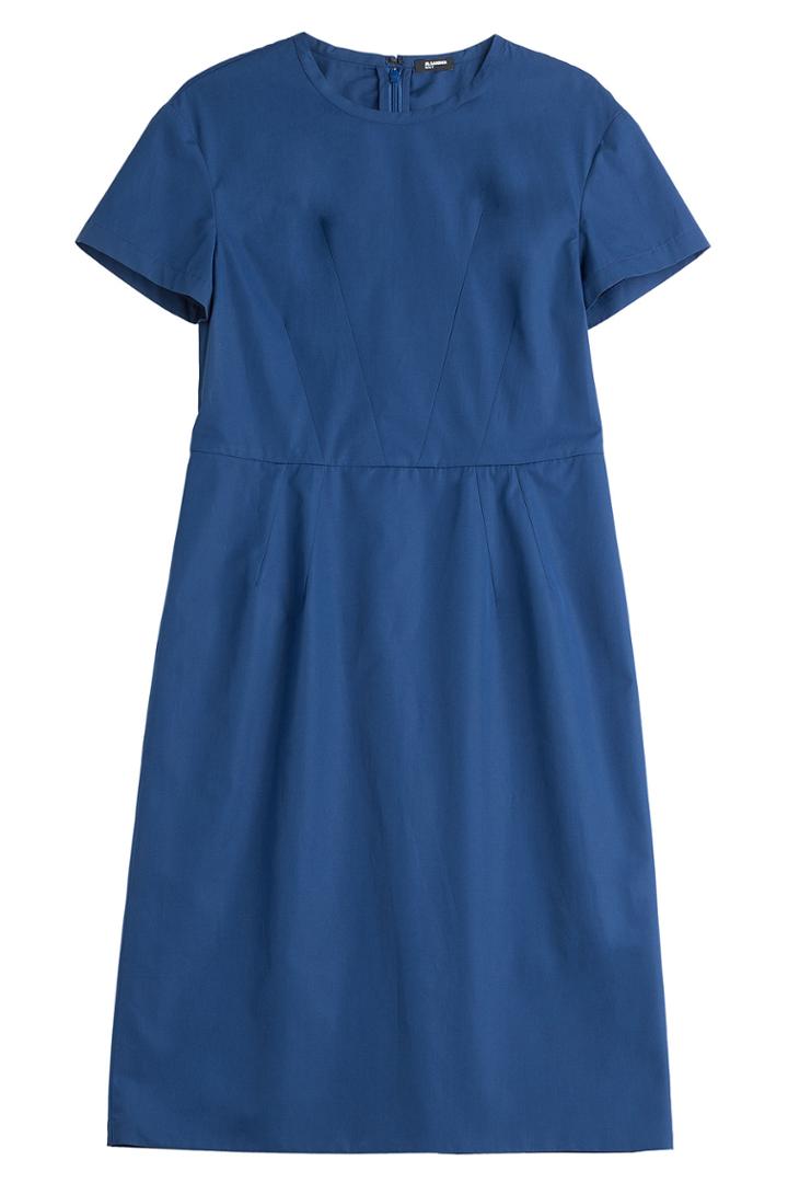 Jil Sander Navy Jil Sander Navy Cotton Sheath Dress - Blue