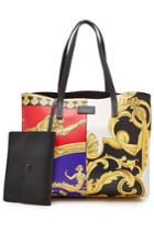 Versace Versace Pillow Talk-barocco Mix Print Leather Tote