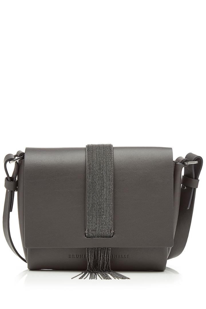 Brunello Cucinelli Brunello Cucinelli Embellished Leather Shoulder Bag