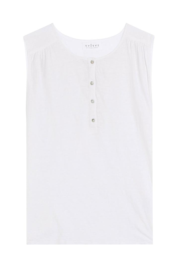 Velvet Velvet Linen Sleeveless Top - White