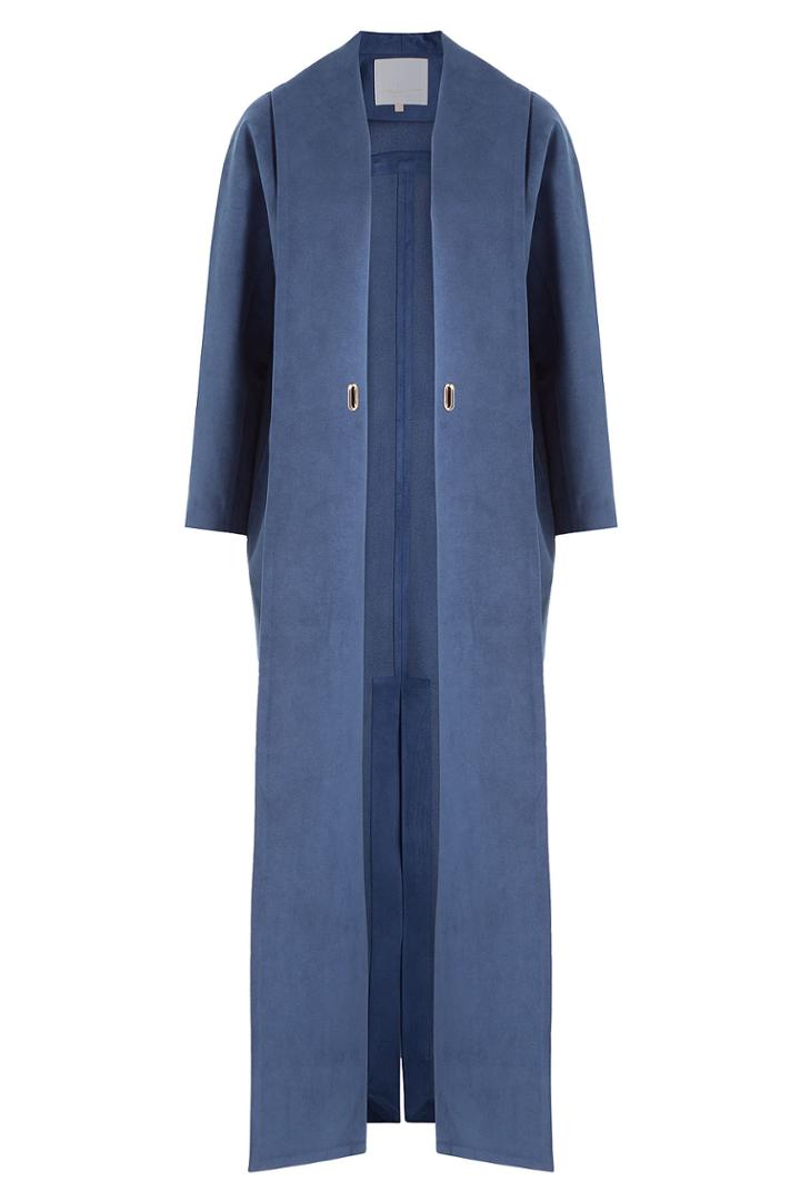 Marina Hoermanseder Marina Hoermanseder Suede Blend Coat - Blue