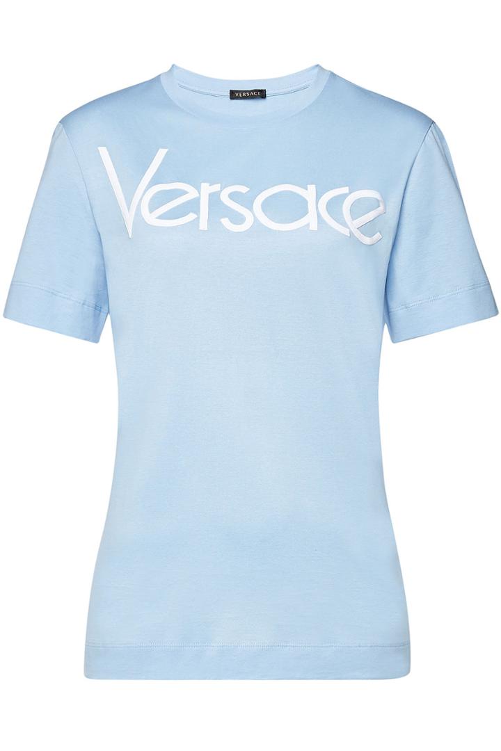 Versace Versace Embroidered Cotton T-shirt