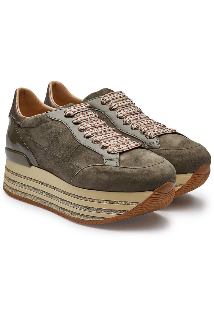 Hogan Hogan Suede Platform Sneakers With Leather