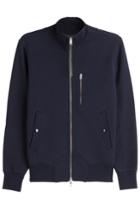 Rag & Bone Rag & Bone Trooper Bomber Zipped Cotton Jacket - Blue