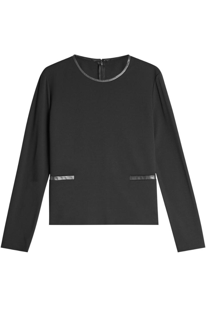 Max Mara Max Mara Top With Leather - Black
