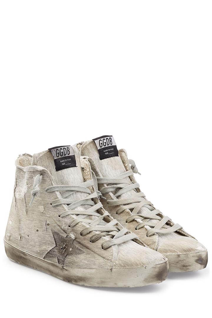 Golden Goose Golden Goose High Top Sneakers With Leather - Grey