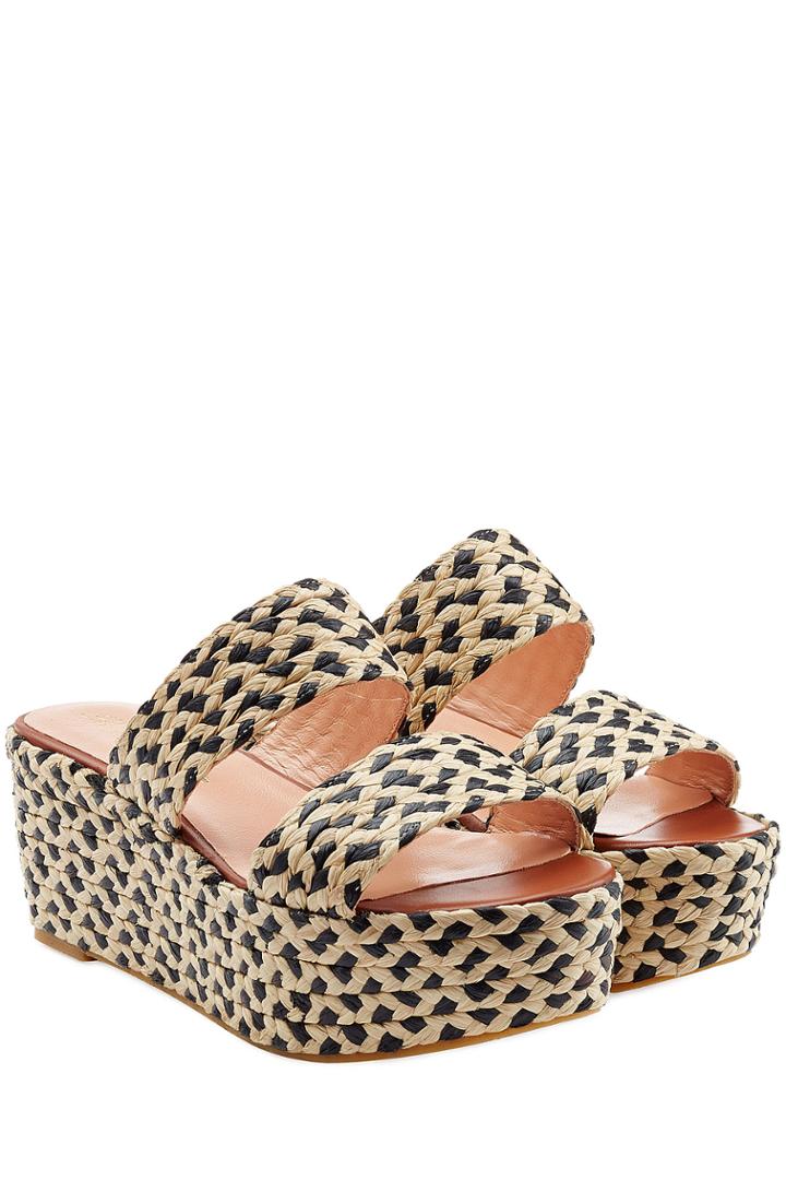 Robert Clergerie Robert Clergerie Raffia Wedges - Beige