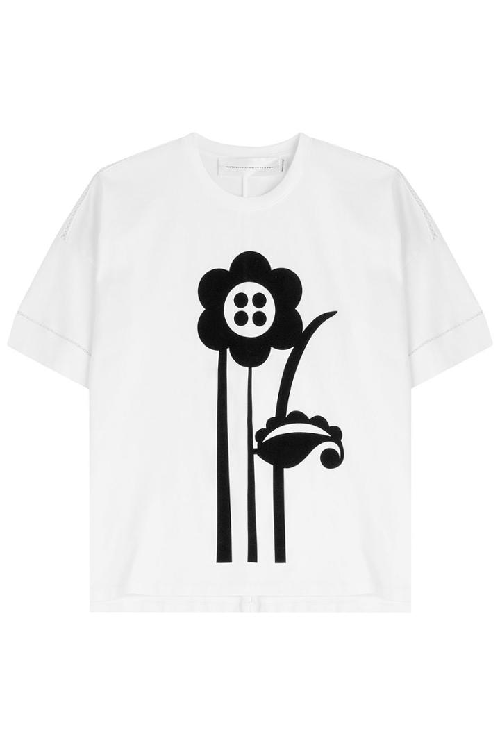 Victoria, Victoria Beckham Victoria, Victoria Beckham Printed Cotton T-shirt - None