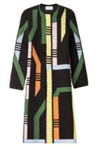 Peter Pilotto Peter Pilotto Printed Coat With Wool And Angora - Black