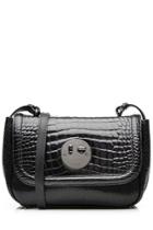 Hill & Friends Hill & Friends Happy Mini Embossed Patent Leather Shoulder Bag - Black