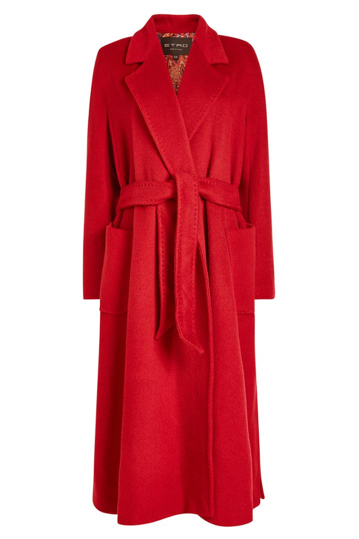 Etro Etro Belted Coat In Wool And Mohair