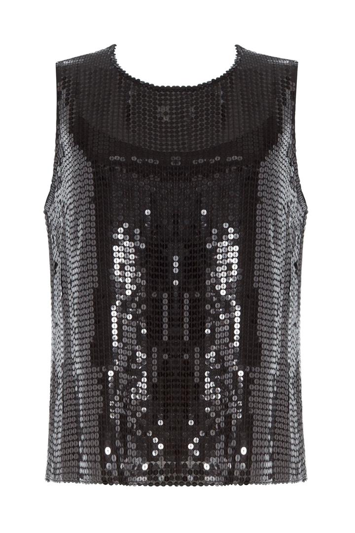 Dkny Dkny Sequin Embellished Sleeveless Top - Black