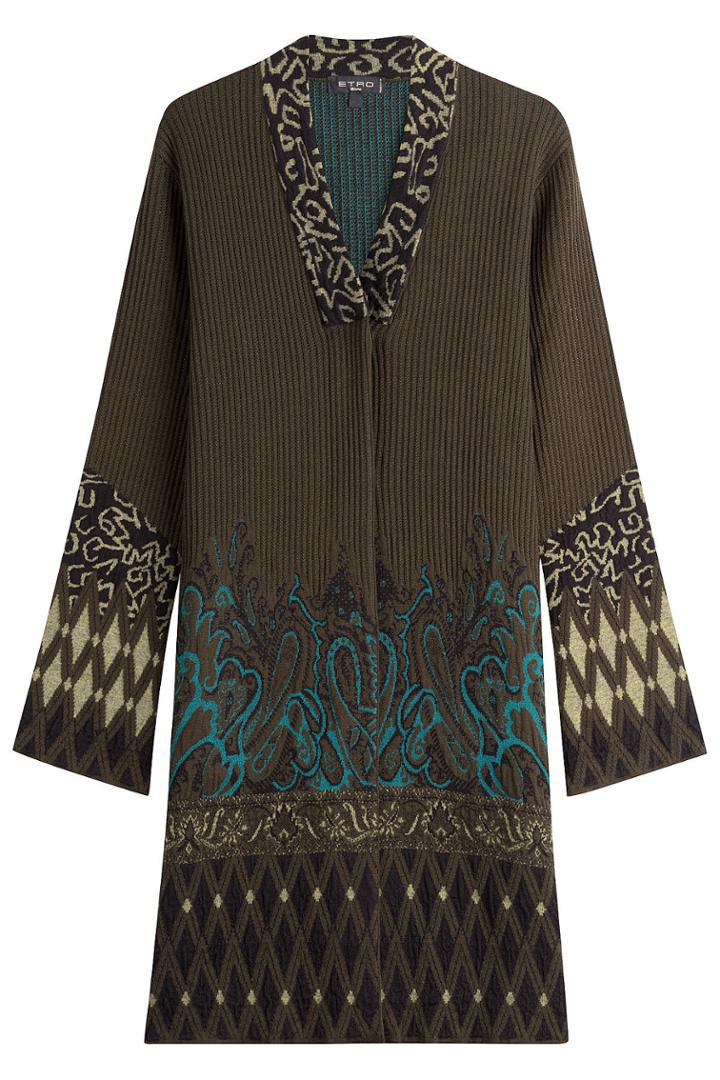 Etro Etro Wool-alpaca Intarsia Knit Jacket