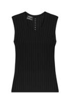 Anthony Vaccarello Anthony Vaccarello Cotton/linen/silk Ribbed Tank - Black