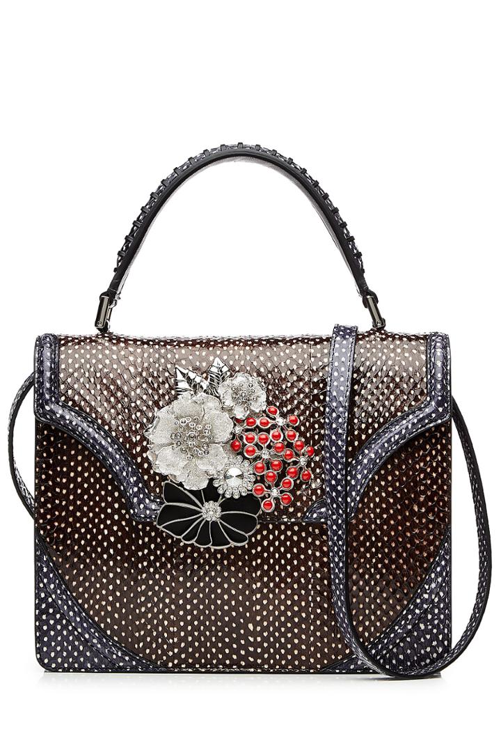 Alexander Mcqueen Alexander Mcqueen Snakeskin Tote With Embellishment - Multicolor