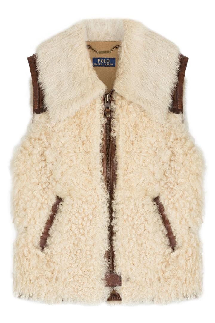 Polo Ralph Lauren Polo Ralph Lauren Lamb Leather And Shearling Vest - Beige