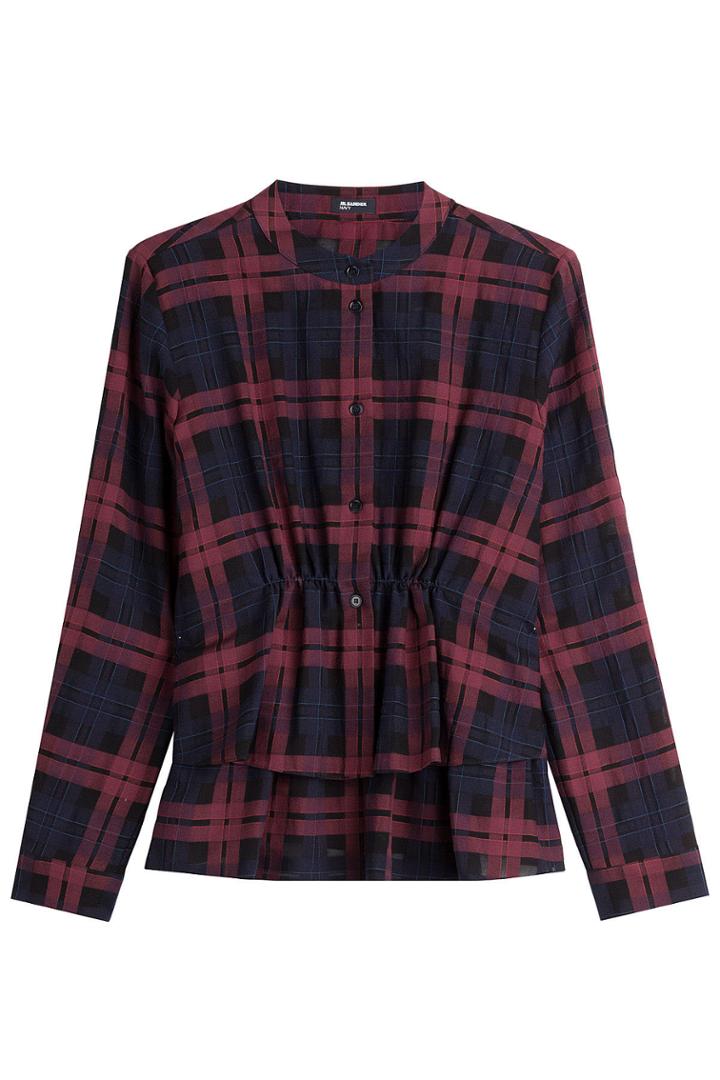 Jil Sander Navy Jil Sander Navy Gathered Cotton Blouse