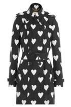 Burberry London Burberry London Heart Printed Silk Trench Coat With Wool - Stripes