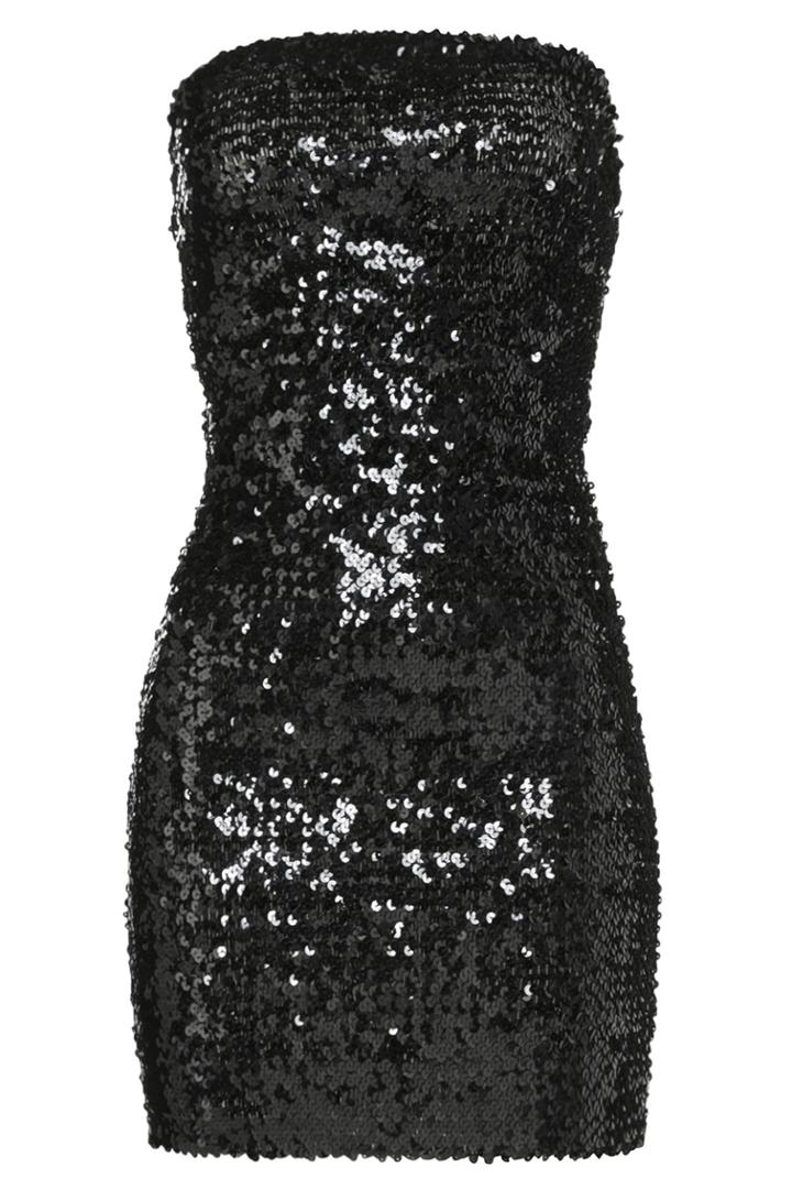 Faith Connexion Faith Connexion Strapless Sequin Dress - Black