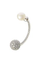 Delfina Delettrez Delfina Delettrez 19kt White Gold Sphere Earring With Diamonds And Pearl