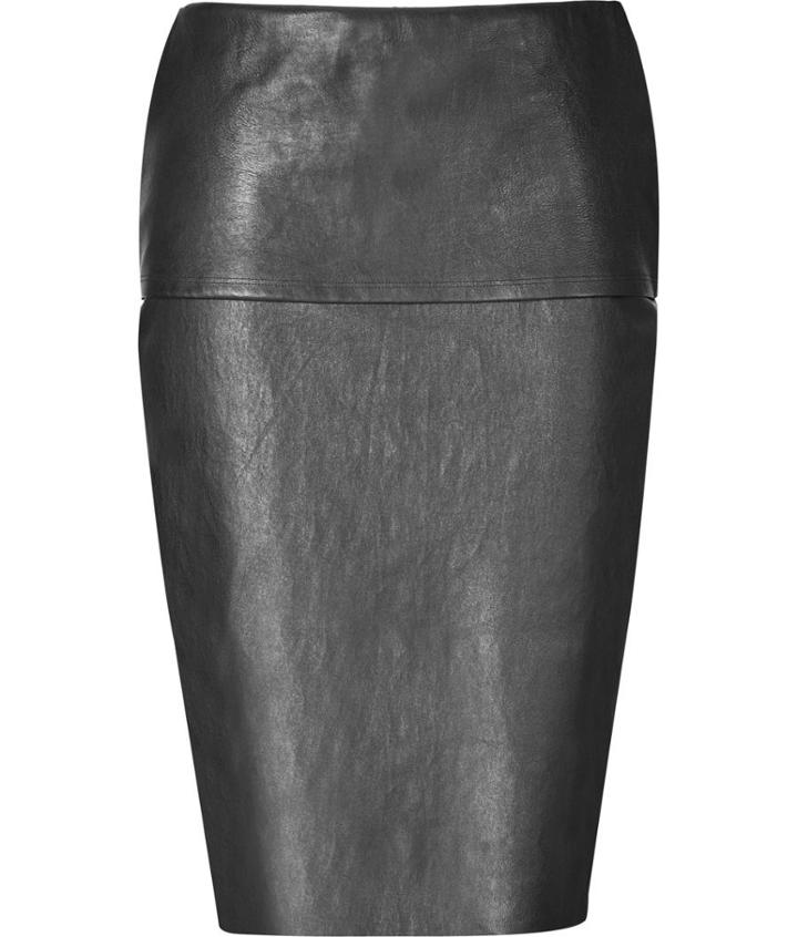 Donna Karan Stretch Lambskin Pencil Skirt