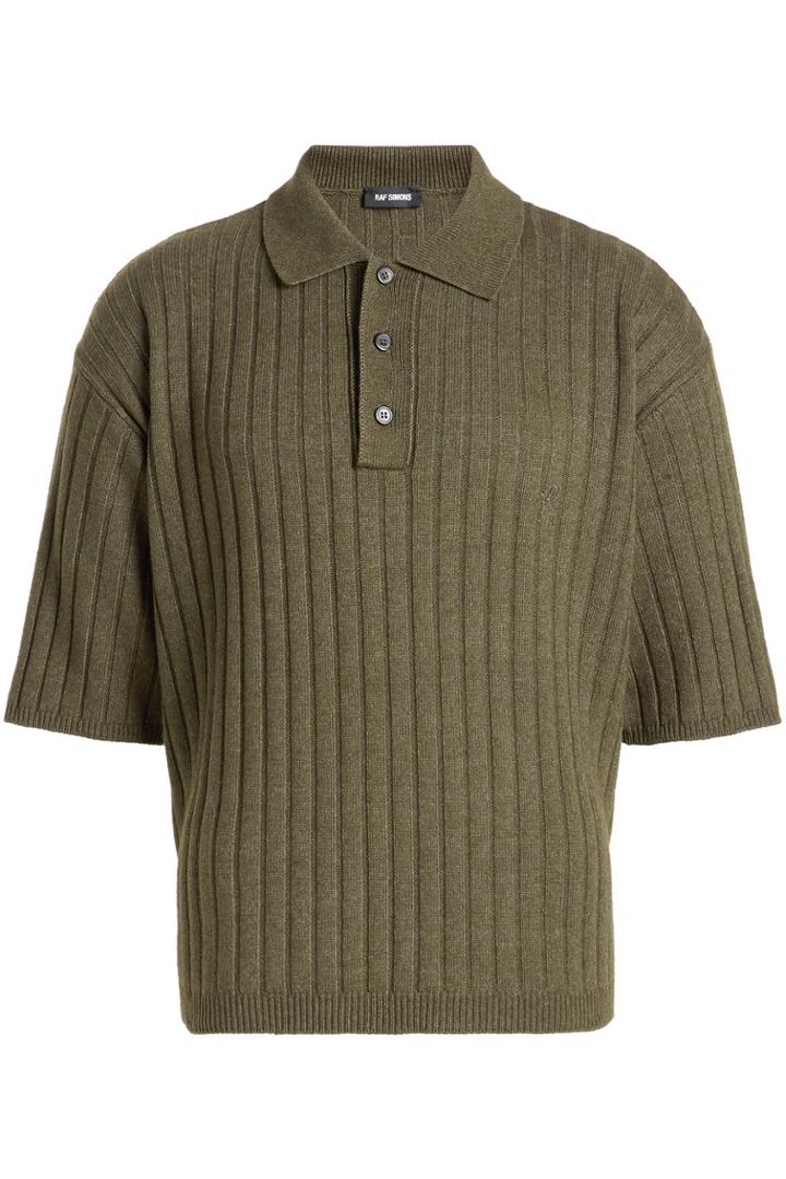 Raf Simons Raf Simons Ribbed Polo Shirt With Cotton And Wool