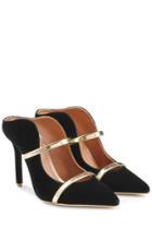 Malone Souliers Malone Souliers Velvet Mules With Metallic Leather - Black