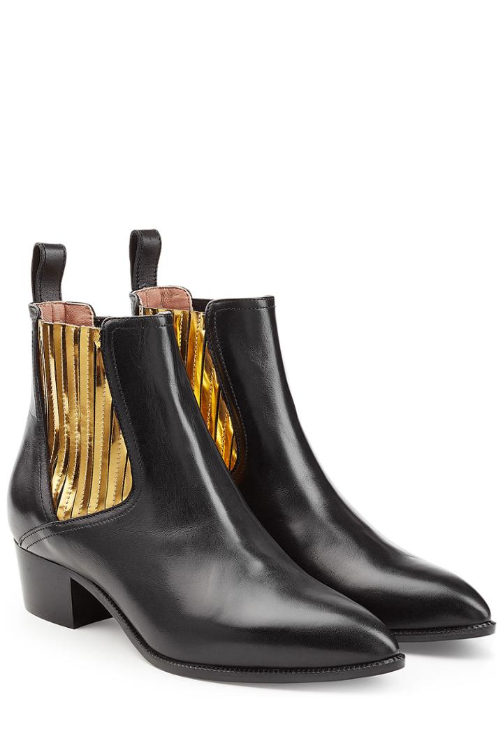 Lautre Chose Lautre Chose Leather Chelsea Boots With Metallic Insets - Black